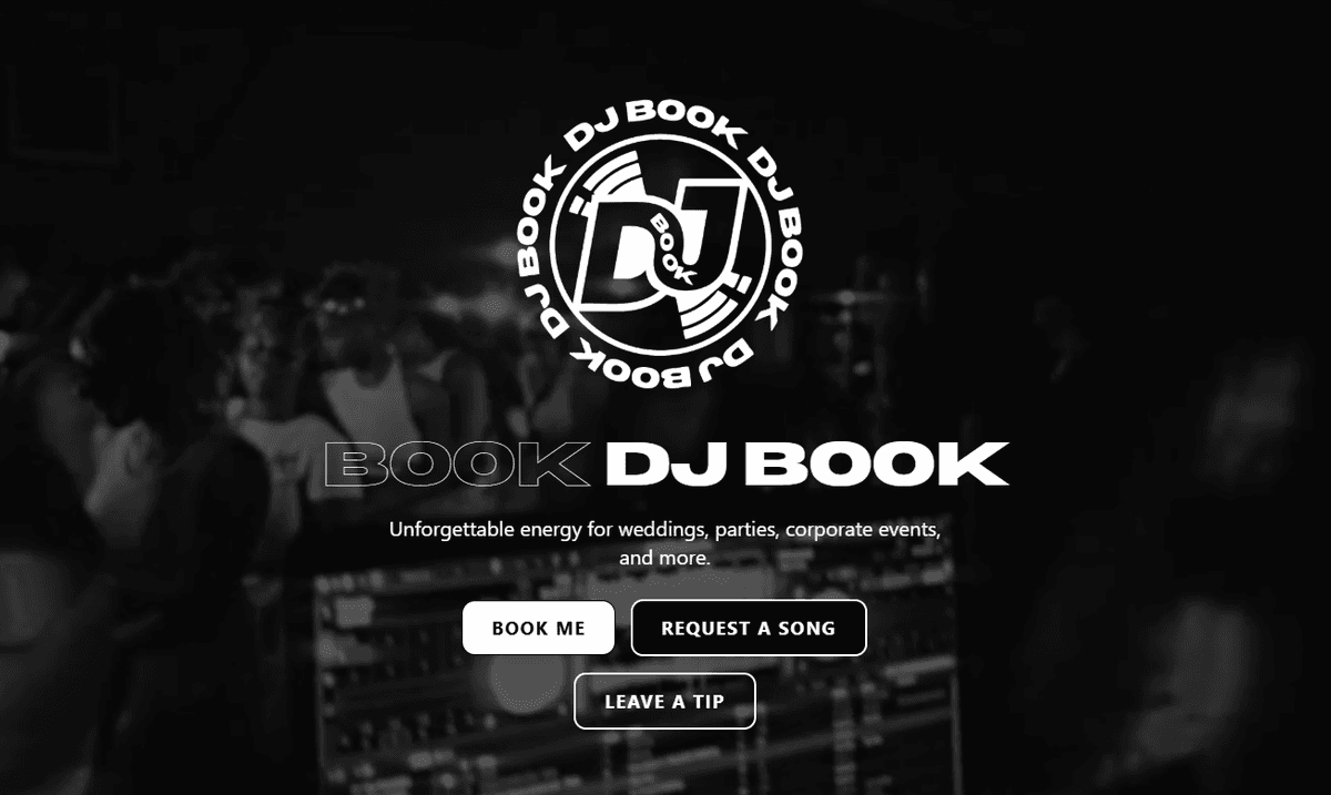 DJ Book Website Preview